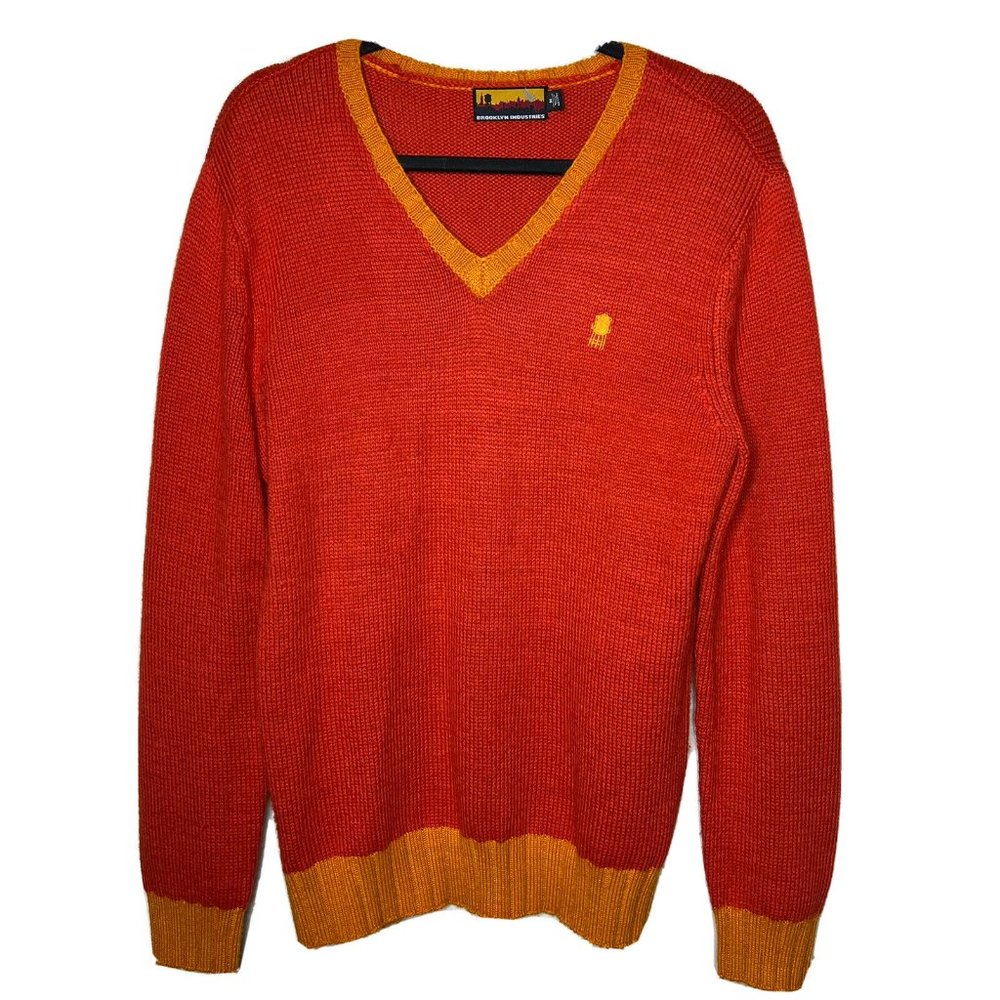Mens Medium Brooklyn Industries Knit Sweater Orange